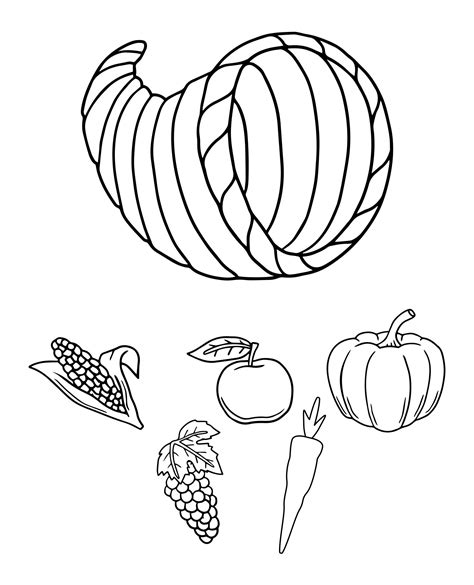 Free Printable Cornucopia Coloring Pages at Free