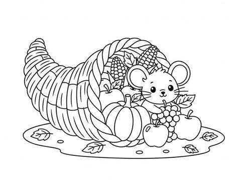 Cornucopia With Mouse Printable