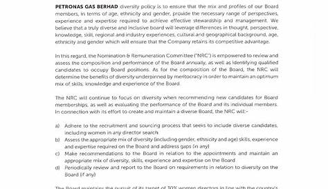 Board Director Petronas Organization Chart : Pdf Diversity Corporate