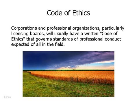 Corporations Act Code Of Ethics