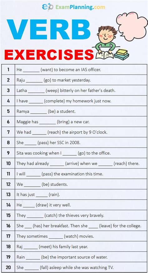 correct form of verb exercise with answers class 3