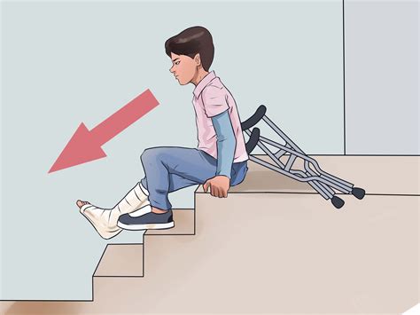 correct way to use crutches on stairs