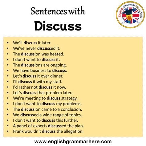 Correct Way To Use Discuss In A Sentence
