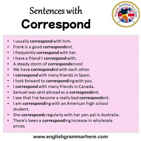 Correspond Example Sentence