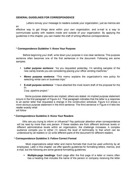 Correspondence Guidelines