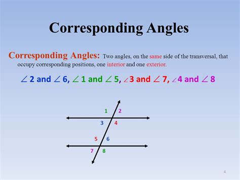 Corresponding Angles On A Transversal