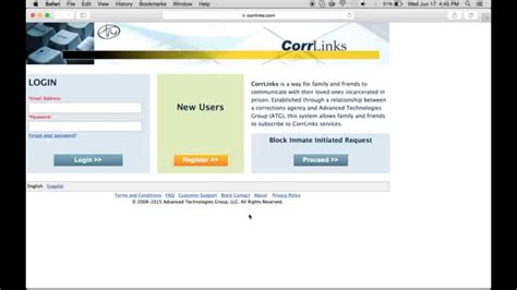 corrlinks login in