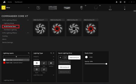 corsair fan not changing colors