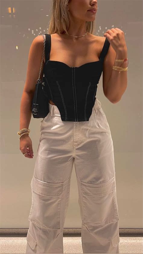 Corset Top & Cargo Pants Match Her Style