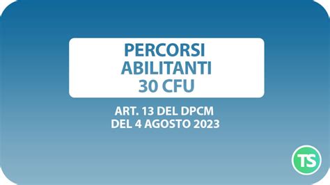 corsi abilitanti 30 cfu