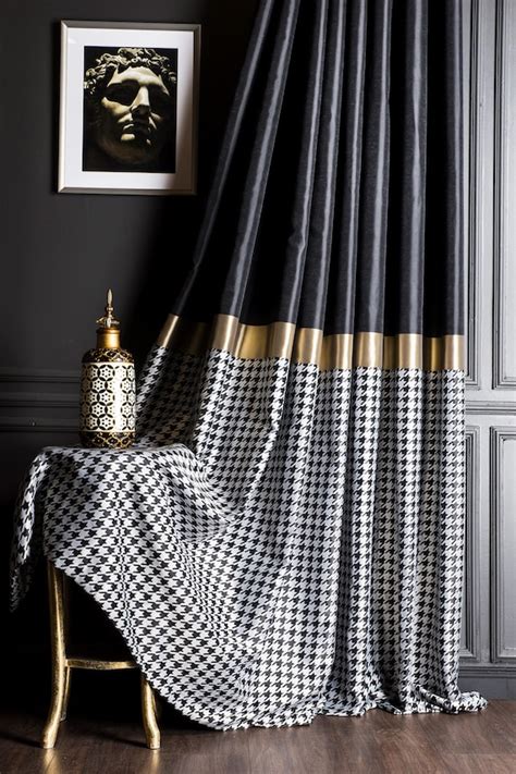 Cortinas Negras Estampadas