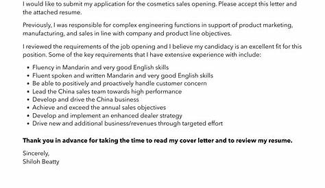 Example Of Sales Letter For Beauty Products