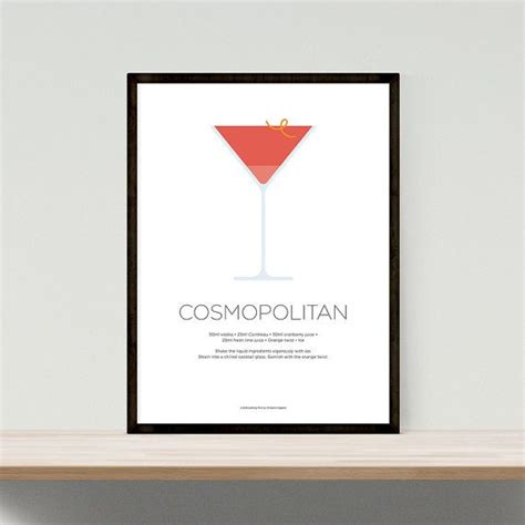 cosmo martini poster print etsy