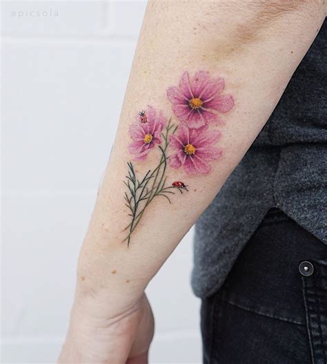 Revolutionary Cosmos Flower Tattoo Designs References