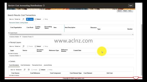 cost accounting query in oracle fusion