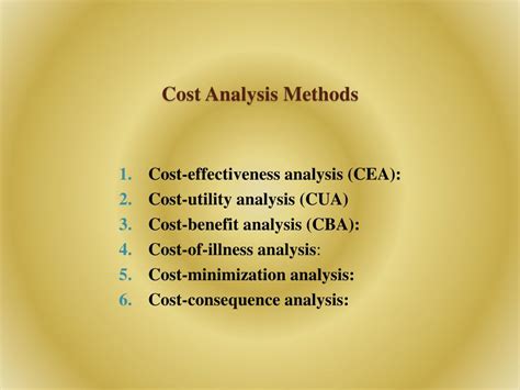 cost analysis methods and tools