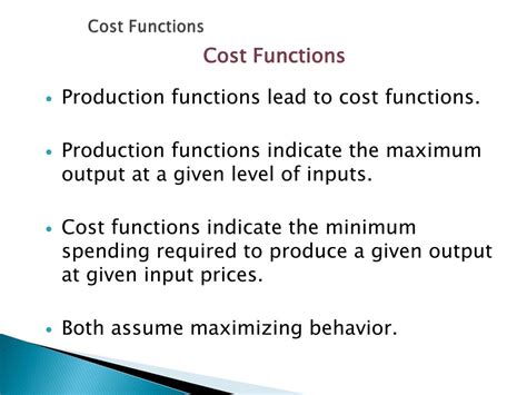 cost function from production function