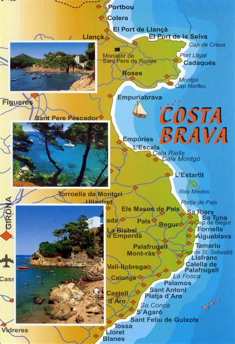 Costa Brava2 Map Card (3 For Trade) Costa brava españa, Lugares de