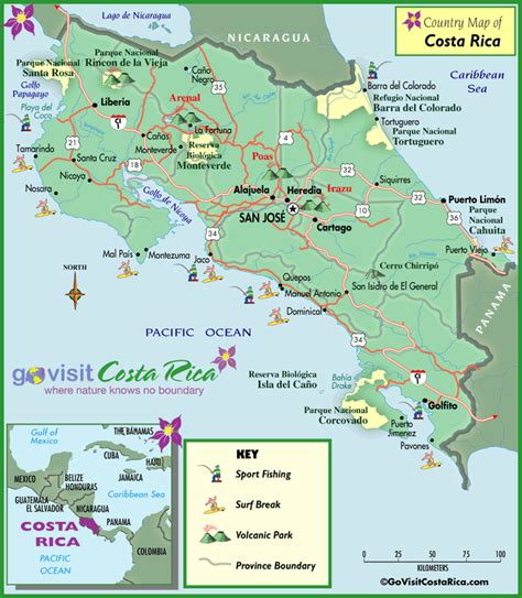 costa rica caribbean resorts map