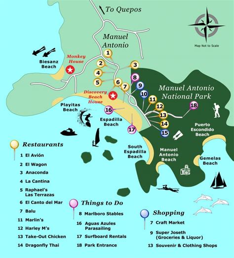 costa rica manuel antonio beach map