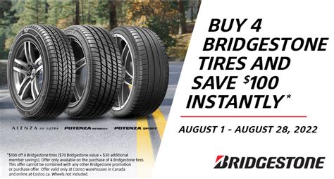 costco bridgestone tire sales specials