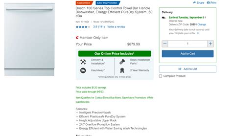 Costco Dishwasher Install Fee