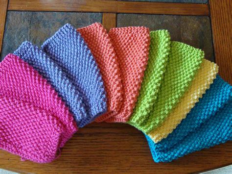 Knitted Dishcloths Pink Polka Dot Creations