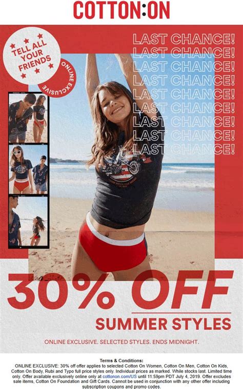 Cotton On Coupons 40 off today at Cotton On, or online