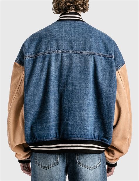 Cotton Denim Varsity Jacket