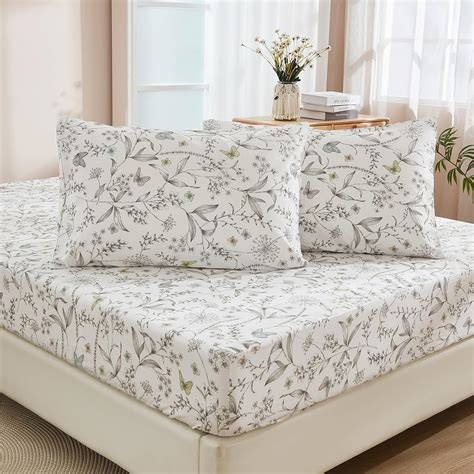 Cotton Floral Bed Sheets Queen