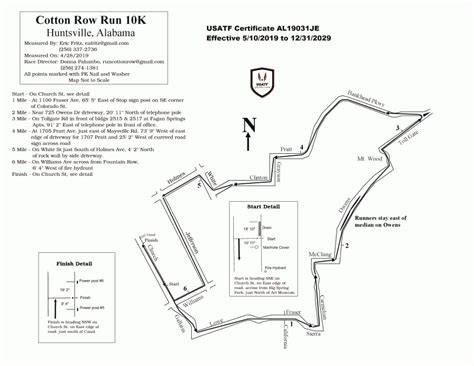 Cotton Row Run Course Map
