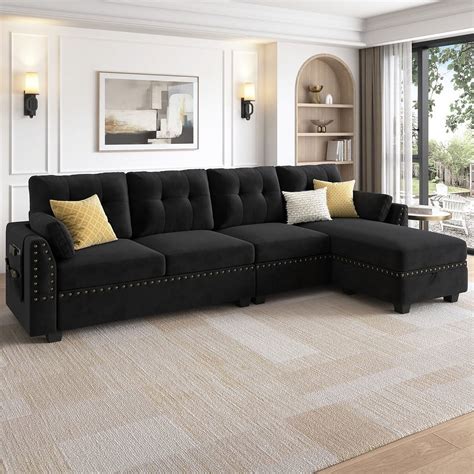 Couch With Chaise Black