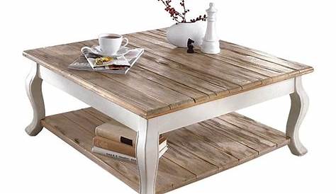 Couchtisch Weiss Braun Holz Tisch Beistelltisch Weiß Landhaus