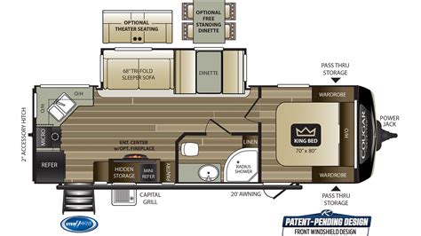 cougar travel trailers 1 2 ton series floor plans