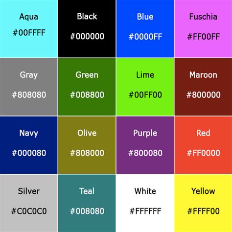 6+ Sample CSS Color Charts Sample Templates