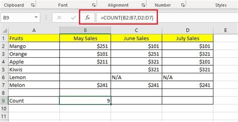count all formula in excel