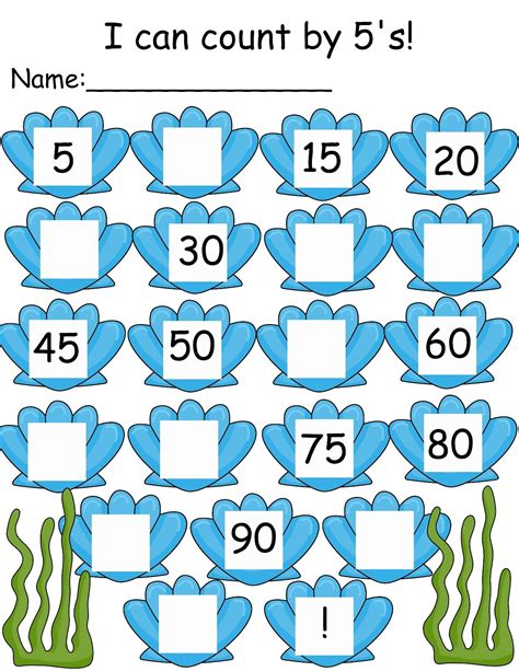 count by 5s worksheet pdf free