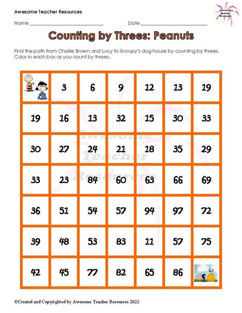 Count By Threes Packet Printable