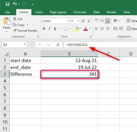 count days since date in excel