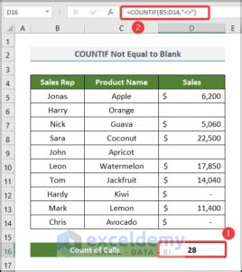 count not equal to zero in excel