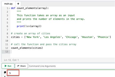 count number of elements in array python