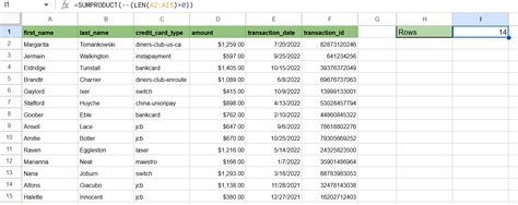 count rows with values in google sheets