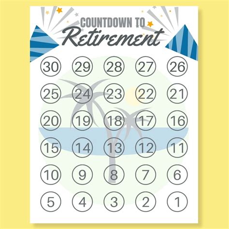 Countdown Retirement Calendar Printable
