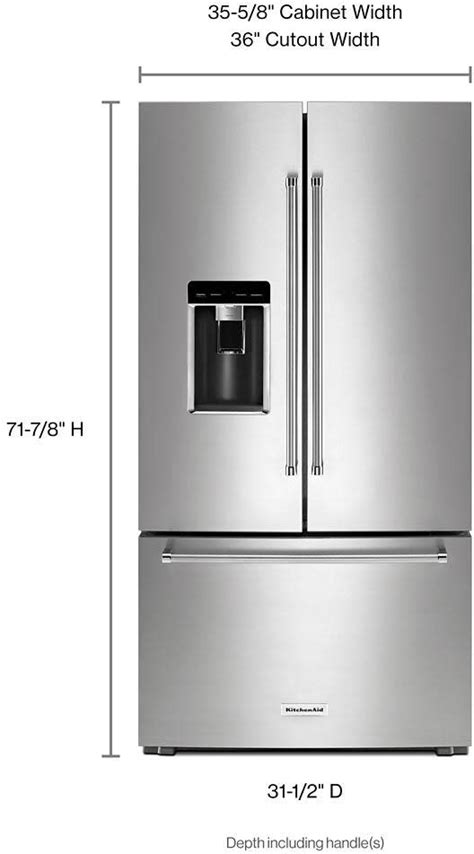 Counter Depth Refrigerator Dimensions Kitchenaid