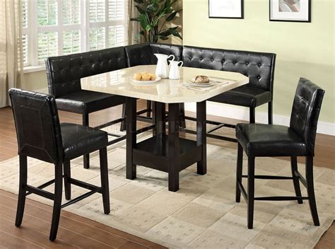 counter height dining set with corner bench