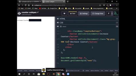 Counter React Js Codepen