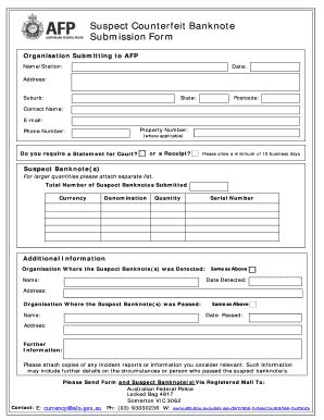 Counterfeit Bill Submission
