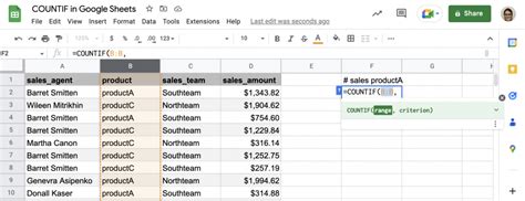 countif formula in google sheets for duplicates