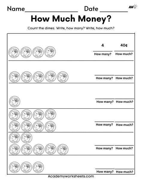 NEW 224 COUNTING NICKELS WORKSHEETS 1ST GRADE counting worksheet