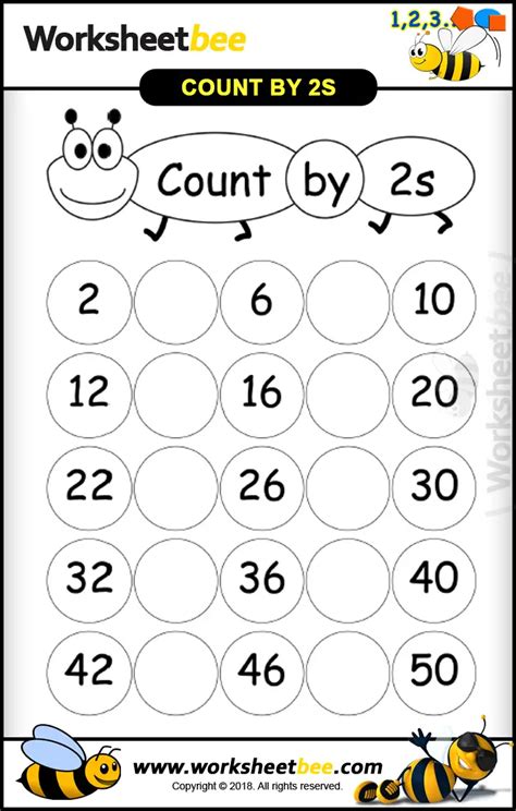 counting by 2's worksheets for 1st grade